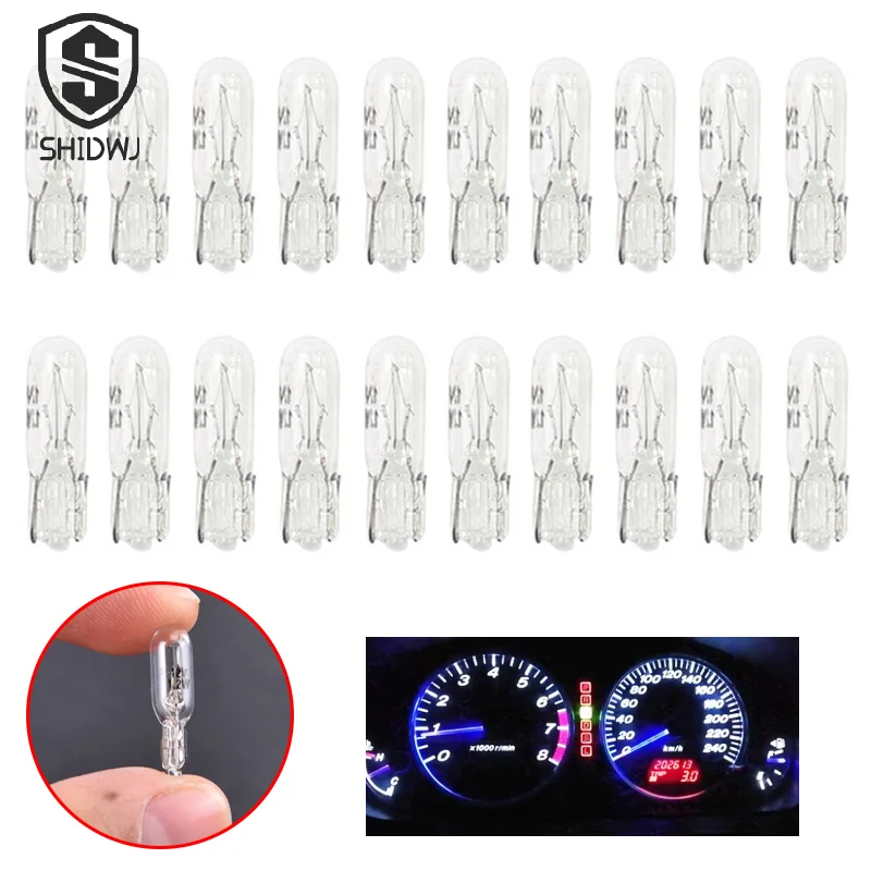 20Pcs T5 2W Halogen Lamp Bulb 12V Car Instrument Lights Dashboard Bulb Auto Interior Warnning Indicator Light Accessories
20Pcs T5 2W Halogen Lamp Bulb 12V Car Instrument Lights Dashboard Bulb Auto Interior Warnning Indicator Light Accessories