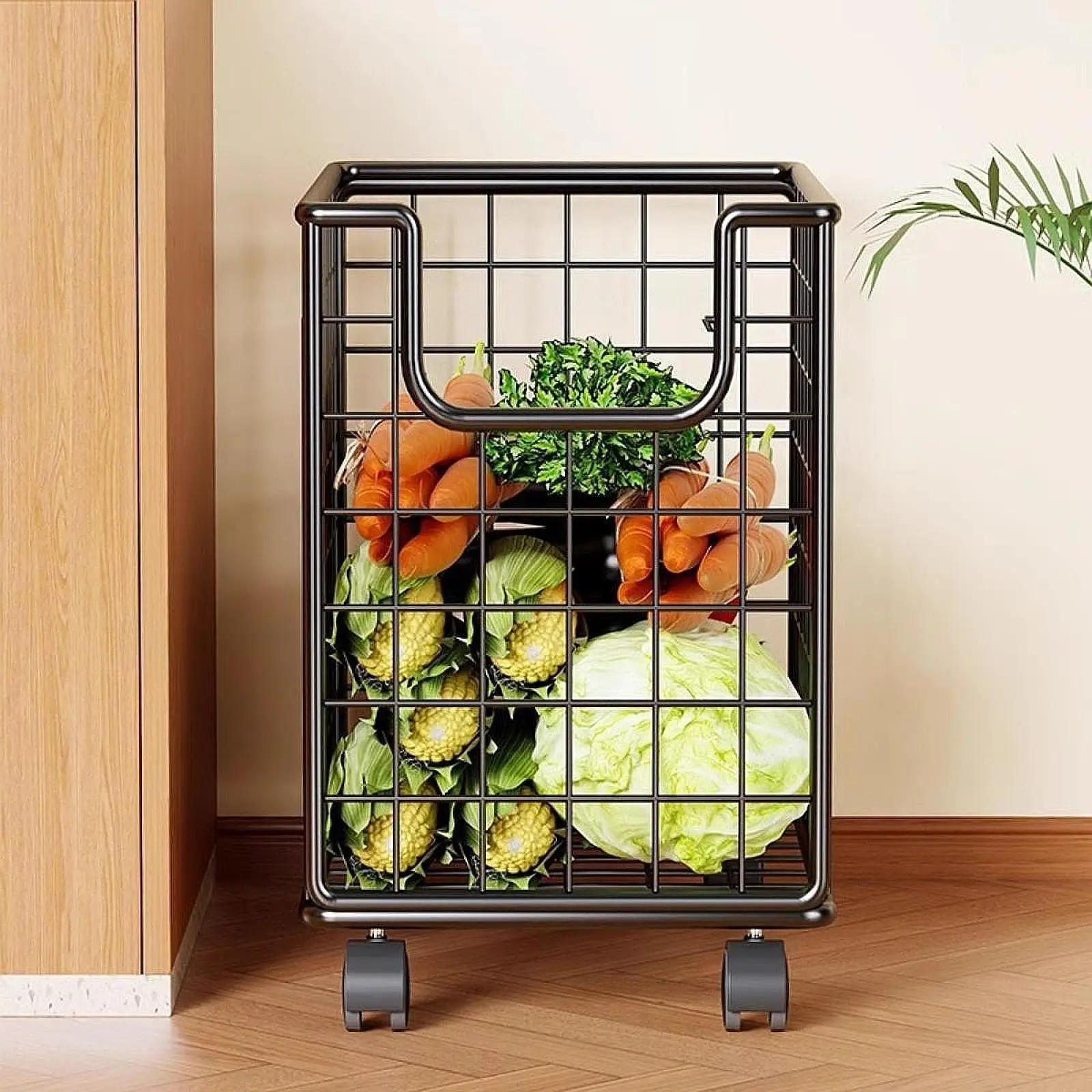 Кухонная тележка для хранения с колесами, прочный органайзер, металлическая проволочная корзина для хранения, универсальная тележка на колесиках, стеллаж для кладовой для гостиной
Кухонная тележка для хранения с колесами, прочный органайзер, металлическая проволочная корзина для хранения, универсальная тележка на колесиках, стеллаж для кладовой для гостиной