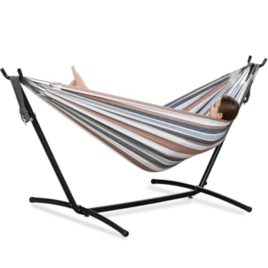 Double Hammocks with Stand for Outside Portable Space Saving Heavy-Duty Steel Frame for Indoor Outdoor Patio Yard Easy Assembly
Double Hammocks with Stand for Outside Portable Space Saving Heavy-Duty Steel Frame for Indoor Outdoor Patio Yard Easy Assembly