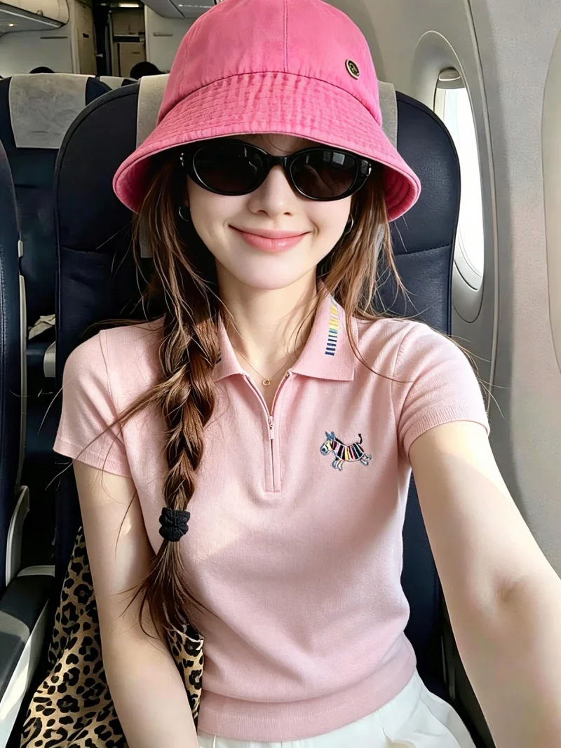 Embroidered Neck Short Sleeve Knitted Shirt Women Summer Anti-Aging Super Beautiful Slimming Top Self-Preserving Style
Embroidered Neck Short Sleeve Knitted Shirt Women Summer Anti-Aging Super Beautiful Slimming Top Self-Preserving Style