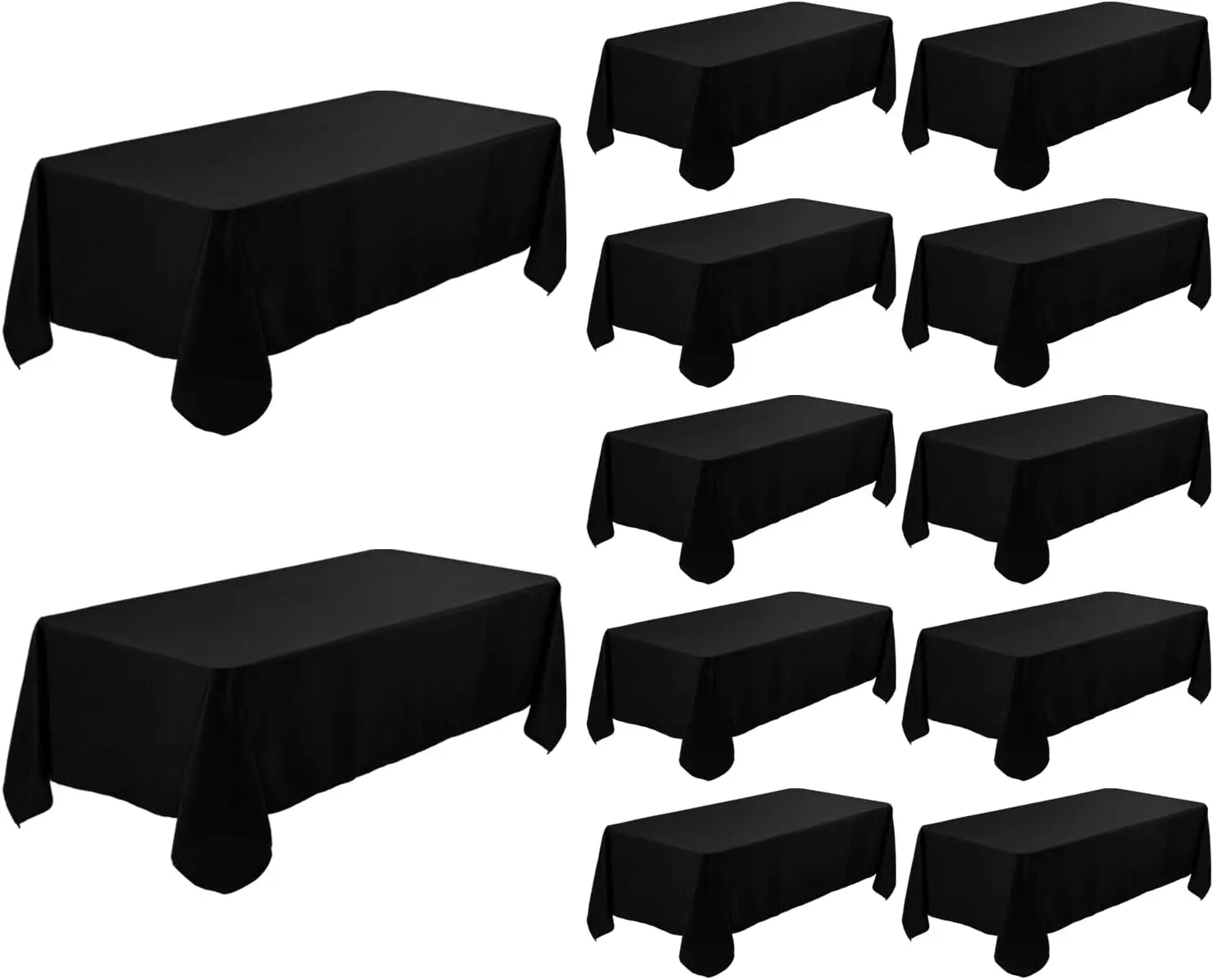 12 Pack Black Rectangle Tablecloth 60 x 102 Inch, Washable Polyester Table Covers for Wedding Party Reception
12 Pack Black Rectangle Tablecloth 60 x 102 Inch, Washable Polyester Table Covers for Wedding Party Reception