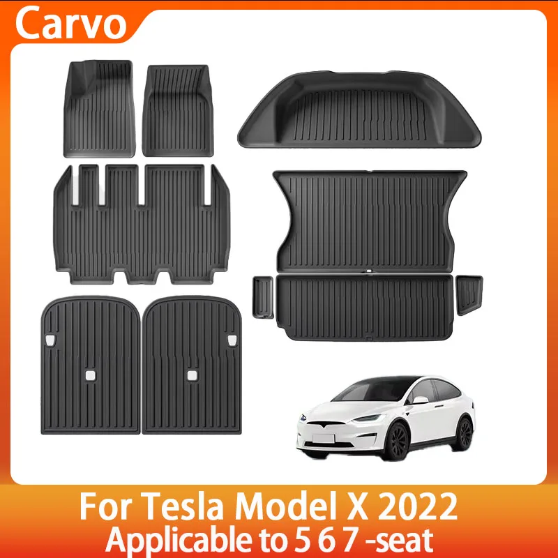 For Tesla Model X 5 6 7 Seater TPE Floor Mat All Weather Anti-Slip Waterproof Front Rear Trunk Mats Cargo Liner Anti Dirty Pad
For Tesla Model X 5 6 7 Seater TPE Floor Mat All Weather Anti-Slip Waterproof Front Rear Trunk Mats Cargo Liner Anti Dirty Pad
