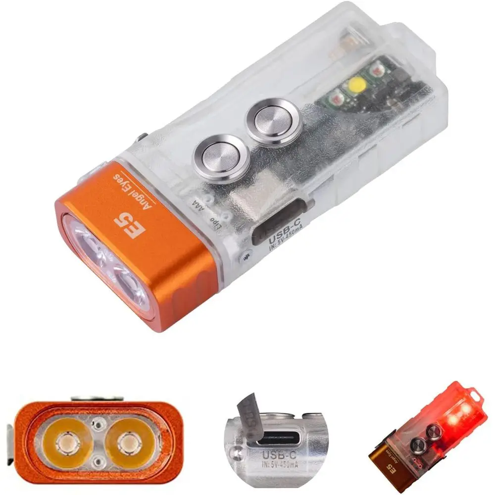 EDC Keychain Light USB-C Rechargeable, 4000K CRI, Dual Power, White & Red Sidelights for Camping & Hiking
EDC Keychain Light USB-C Rechargeable, 4000K CRI, Dual Power, White & Red Sidelights for Camping & Hiking