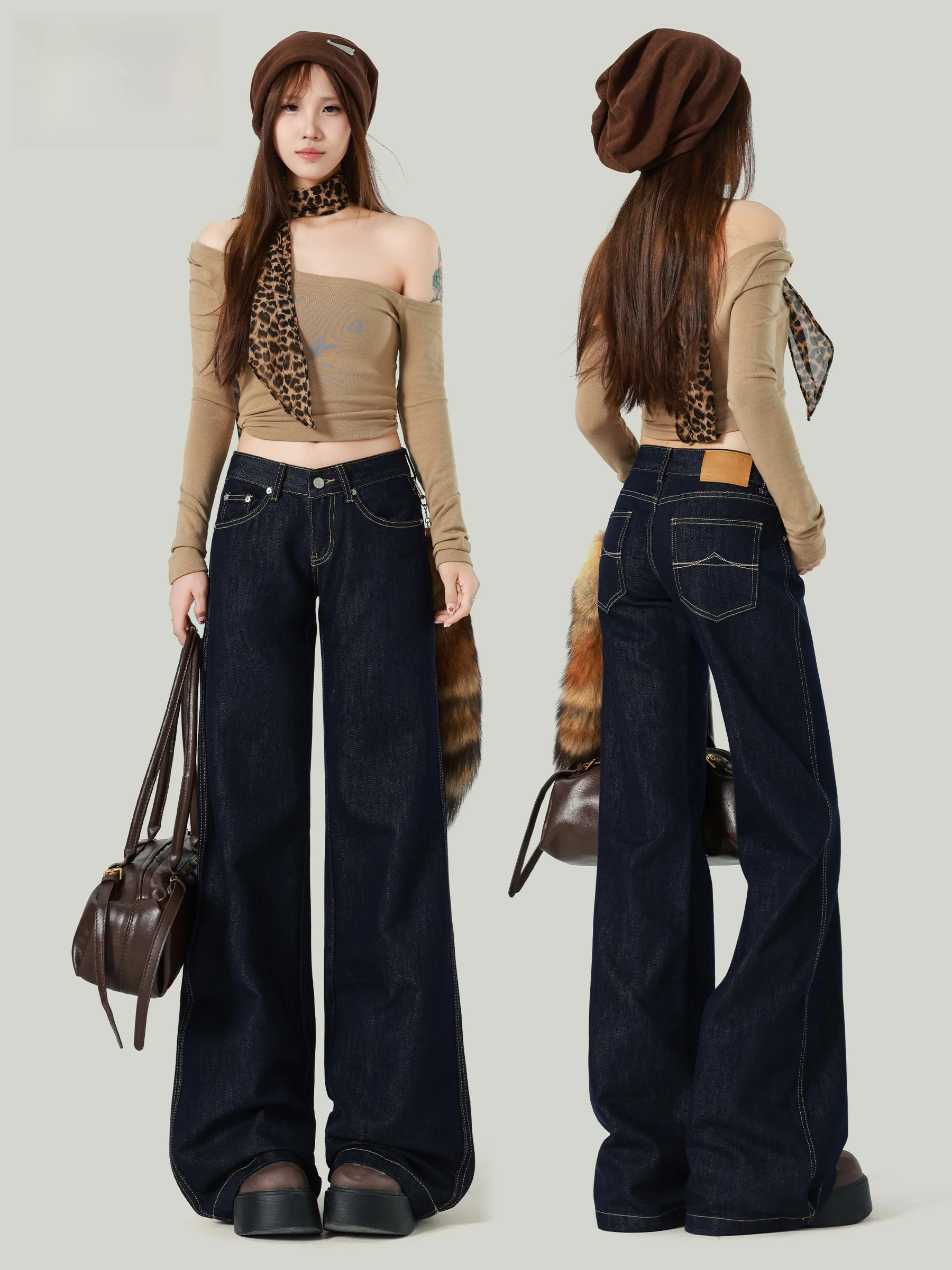 Retro Flared Low Waist Denim Jeans Women's Autumn New Style Non-Matching Slimming No Stretch Drapey Bell Bottoms Casual Style
Retro Flared Low Waist Denim Jeans Women's Autumn New Style Non-Matching Slimming No Stretch Drapey Bell Bottoms Casual Style