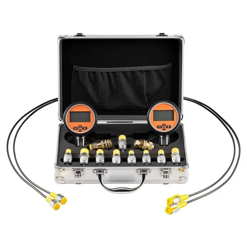 Hydraulic System Measurement Set 10000 PSI Pressure Gauges Tester 2 Gauges 9 Connectors 2 Quick Couplers 2 Hoses For Excavator Construction Machinery Maintenance Troubleshooting Industrial Equipment Testing
Hydraulic System Measurement Set 10000 PSI Pressure Gauges Tester 2 Gauges 9 Connectors 2 Quick Couplers 2 Hoses For Excavator Construction Machinery Maintenance Troubleshooting Industrial Equipment Testing