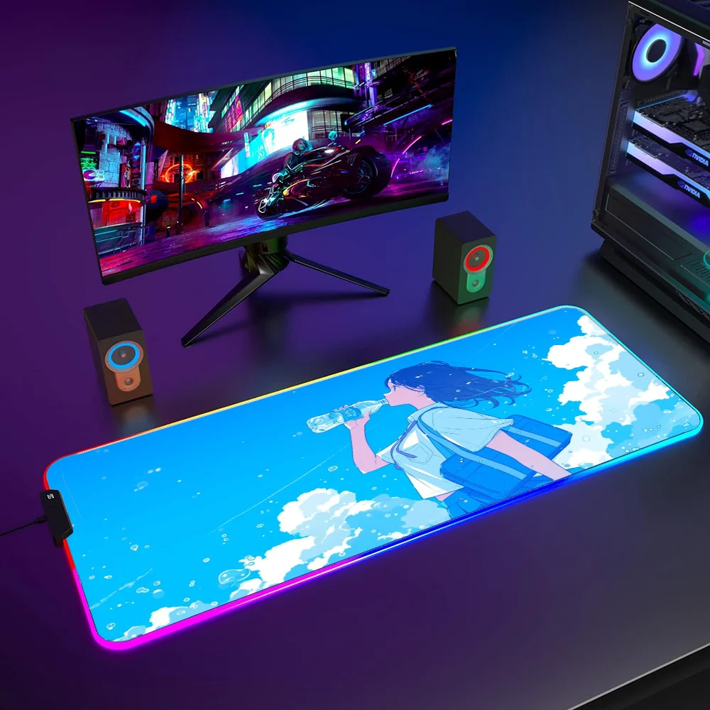 Gaming Mouse Mat Kawaii Anime Mouse Pad Rgb Cute LED Backlit Girls Laptop Accessories Mousepad Gamer Deskmat Mats Mause Pc Pads
Gaming Mouse Mat Kawaii Anime Mouse Pad Rgb Cute LED Backlit Girls Laptop Accessories Mousepad Gamer Deskmat Mats Mause Pc Pads