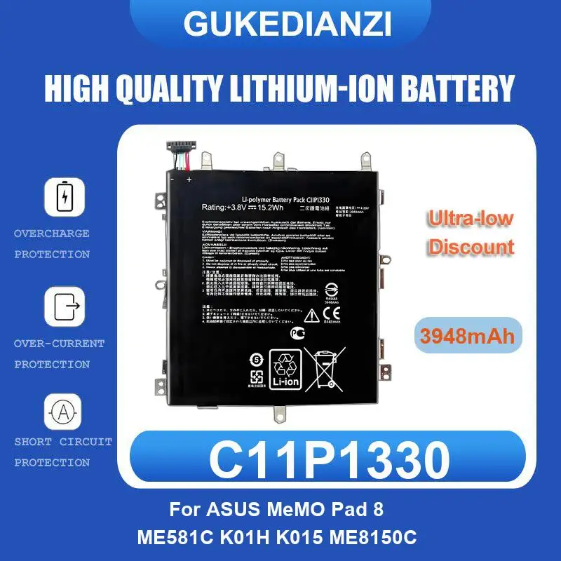 C11P1330 Tablet Battery For ASUS MeMO Pad 8 ME581C K01H K015 ME8150C 3948mAh High Quality
C11P1330 Tablet Battery For ASUS MeMO Pad 8 ME581C K01H K015 ME8150C 3948mAh High Quality