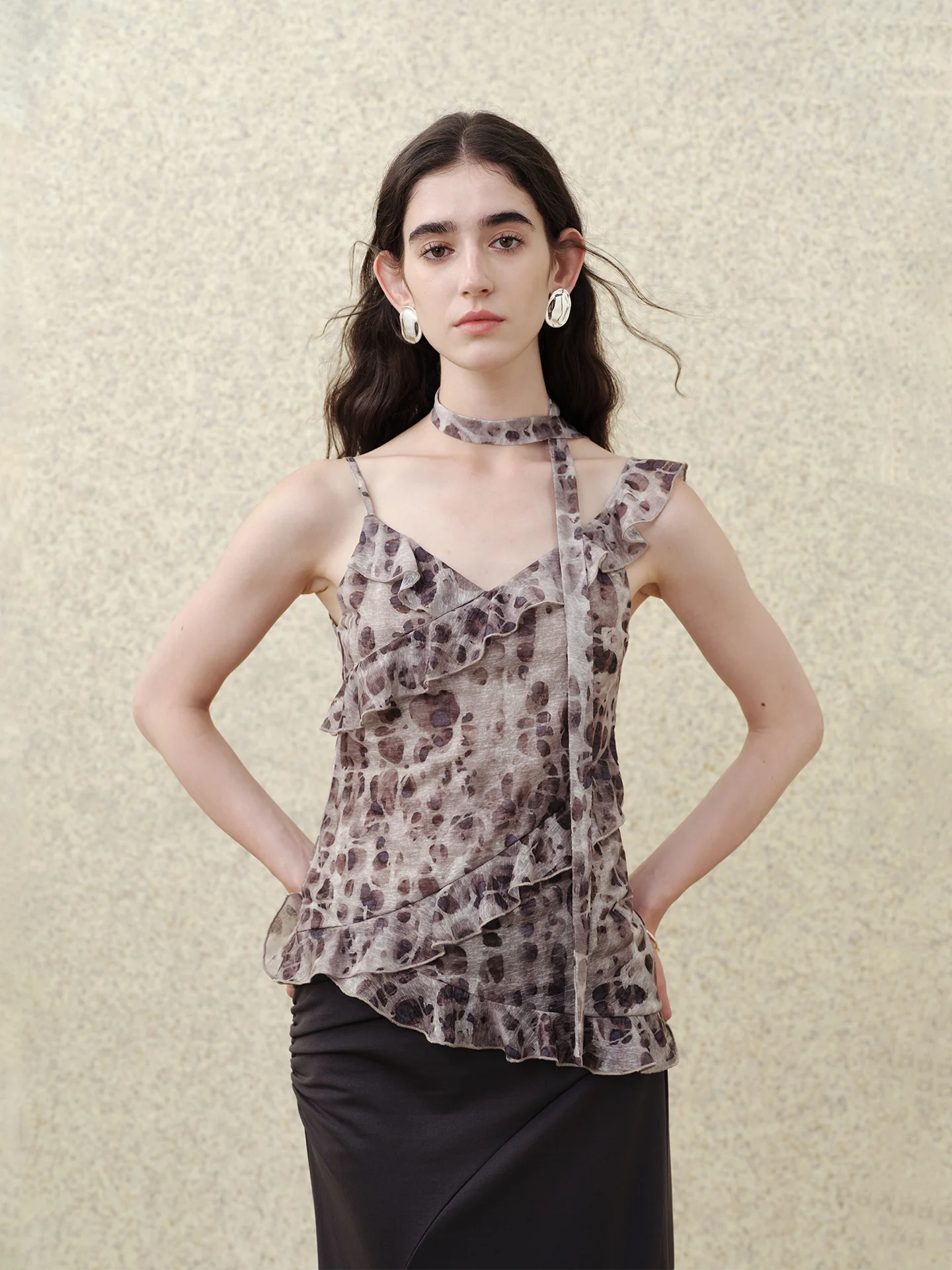 Flowing Sa Irregular Knitted Hem Le Snow Leopard Print Vest Strap Women's Faion Summer Outerwear Polyester Fiber
Flowing Sa Irregular Knitted Hem Le Snow Leopard Print Vest Strap Women's Faion Summer Outerwear Polyester Fiber