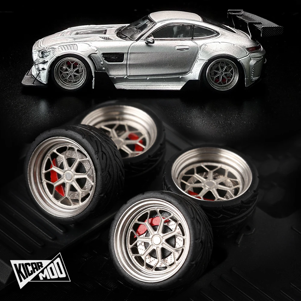 Kicarmod 1/64 Series B Alloy Wheels with Rubber Tires 4Pcs Replacement Set for Tomica Hot Wheels Matchbox Diecast Model Car
Kicarmod 1/64 Series B Alloy Wheels with Rubber Tires 4Pcs Replacement Set for Tomica Hot Wheels Matchbox Diecast Model Car