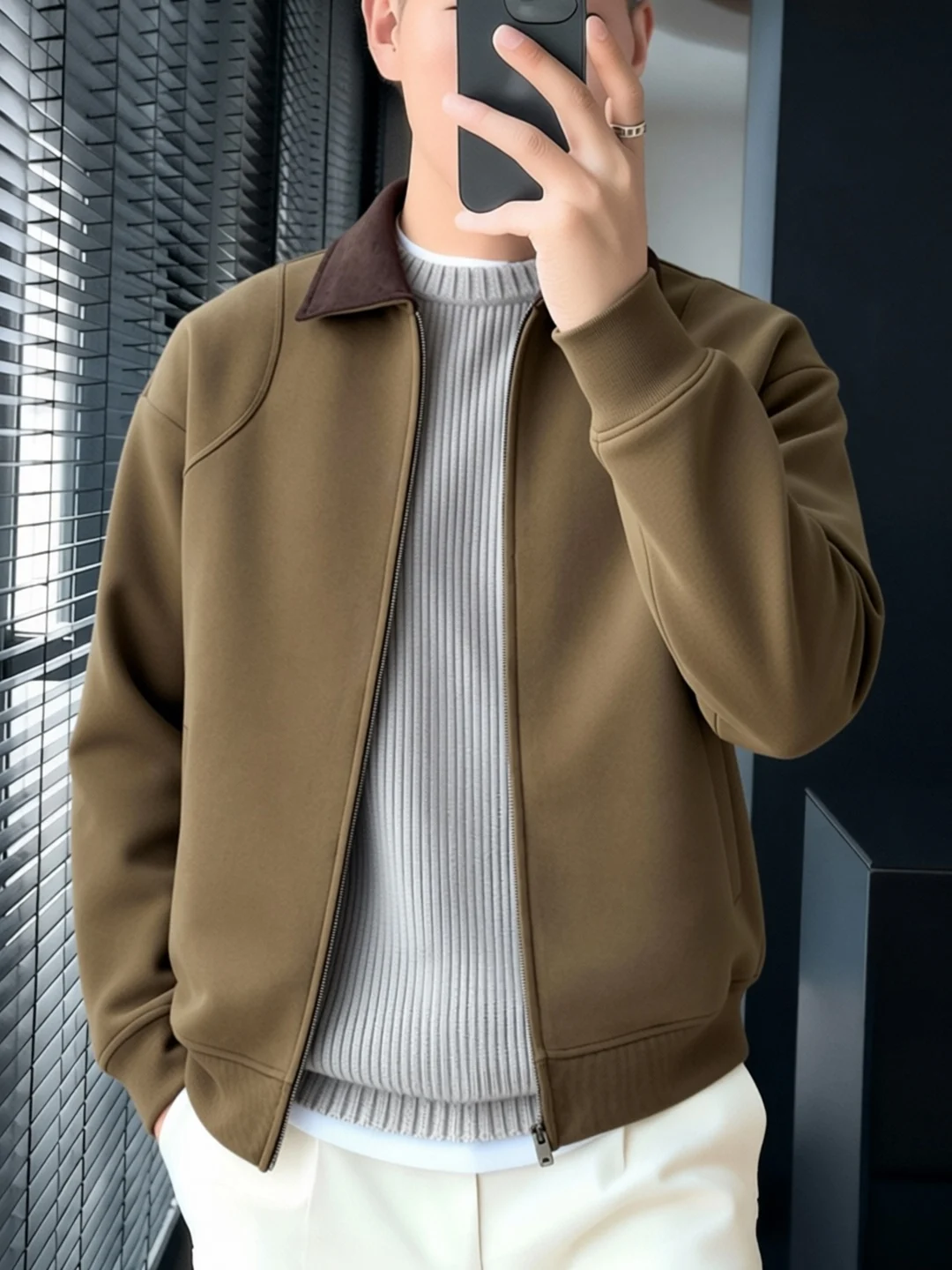 Retro Sle Brown Long Sve Sweatirt Loose Casual Collar Jaet Trendy Men's Top Outerwear Comfortable Autumn Youth Faion
Retro Sle Brown Long Sve Sweatirt Loose Casual Collar Jaet Trendy Men's Top Outerwear Comfortable Autumn Youth Faion