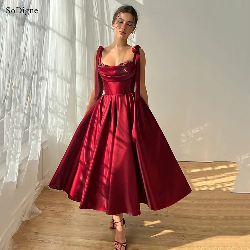 SoDigne Elegant A-Line Satin Evening Dresses Sequined Spaghetti Strap Party Dress Draped Formal Occasion Ball Gowns Customized
SoDigne Elegant A-Line Satin Evening Dresses Sequined Spaghetti Strap Party Dress Draped Formal Occasion Ball Gowns Customized