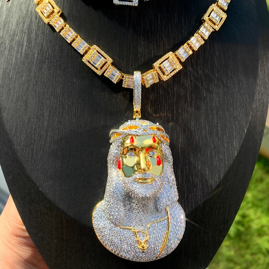 2025 New Jesus Christ Piece Head Face Pendant For Men Iced Out Bling Cz Paved Charm Necklace With Chain Hip Hop Jewelry
2025 New Jesus Christ Piece Head Face Pendant For Men Iced Out Bling Cz Paved Charm Necklace With Chain Hip Hop Jewelry