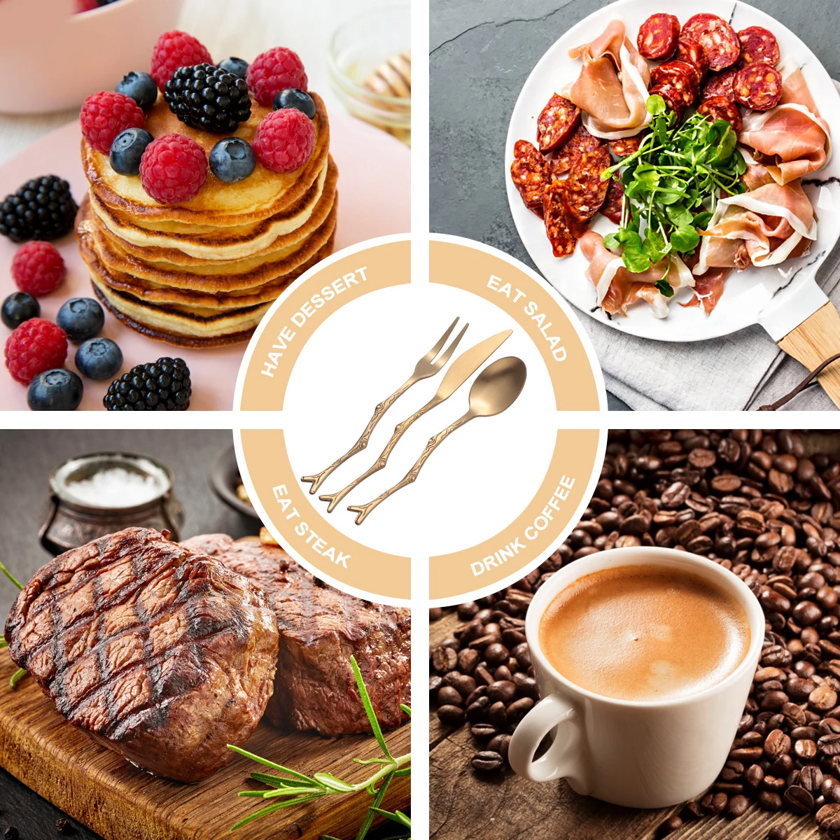 3pcs Stainless Steel Vintage Branchs Cutlery Set Fork Spoon Dessert Flatware For Coffee Cake Party Wedding Easy
3pcs Stainless Steel Vintage Branchs Cutlery Set Fork Spoon Dessert Flatware For Coffee Cake Party Wedding Easy