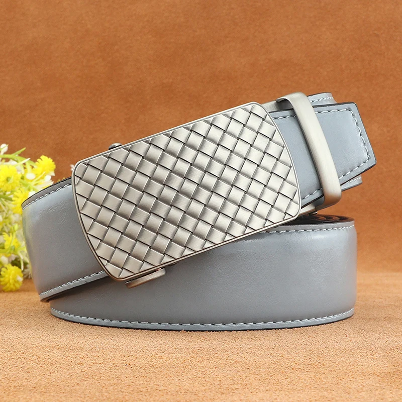 Модные легкие ремни из натуральной кожи, мужские серые сетчатые ремни с автоматической пряжкой, высококачественный роскошный поясной ремень для молодых мальчиков
Модные легкие ремни из натуральной кожи, мужские серые сетчатые ремни с автоматической пряжкой, высококачественный роскошный поясной ремень для молодых мальчиков