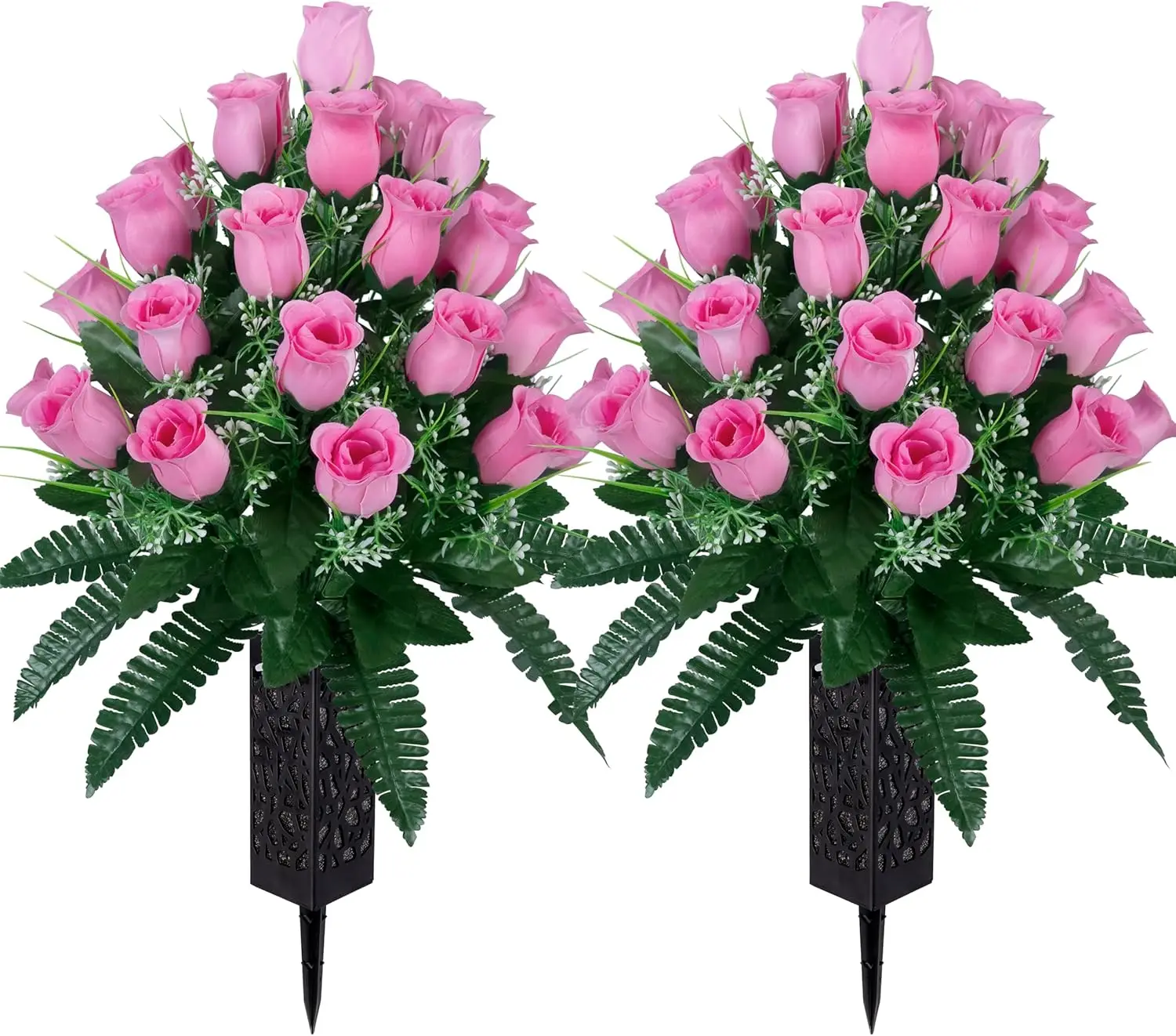 2 Sets Artificial Cemetery Flowers,Outdoor Grave Decorations Roses,Beautiful Arrangements Bouquet with Cemetery Vase,Las
2 Sets Artificial Cemetery Flowers,Outdoor Grave Decorations Roses,Beautiful Arrangements Bouquet with Cemetery Vase,Las