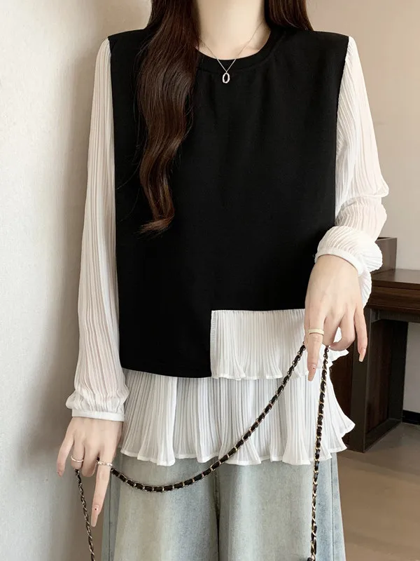 Korean Japanese Style plus Size Women's Loose Fit Long Sleeve Shirt Color Block Design Casual Office Wear Breathable Fabric
Korean Japanese Style plus Size Women's Loose Fit Long Sleeve Shirt Color Block Design Casual Office Wear Breathable Fabric