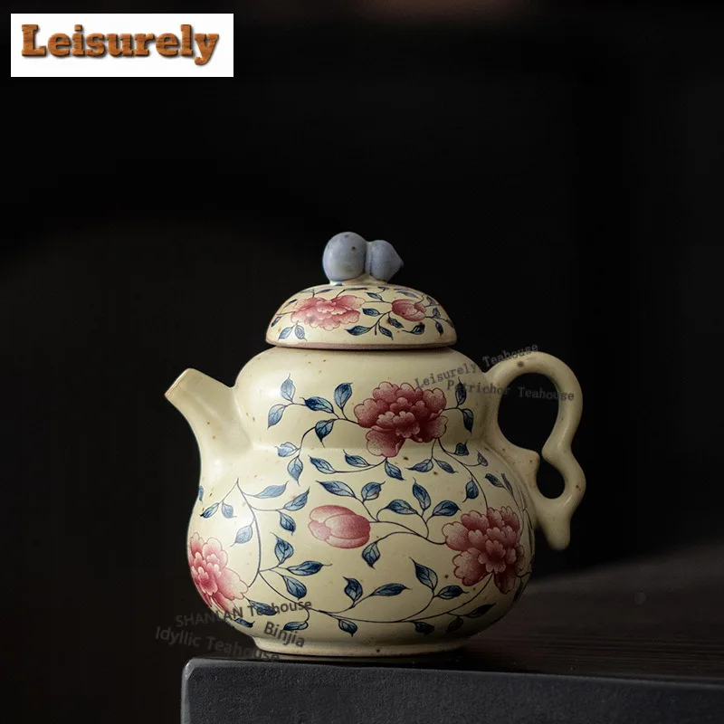 175ML Caramel Glaze Peony Gourd Teapot Luxury Tea Infuser Pot Tea Brewing Kettle With Ball Hole Cha Accessories Craft Supplies
175ML Caramel Glaze Peony Gourd Teapot Luxury Tea Infuser Pot Tea Brewing Kettle With Ball Hole Cha Accessories Craft Supplies