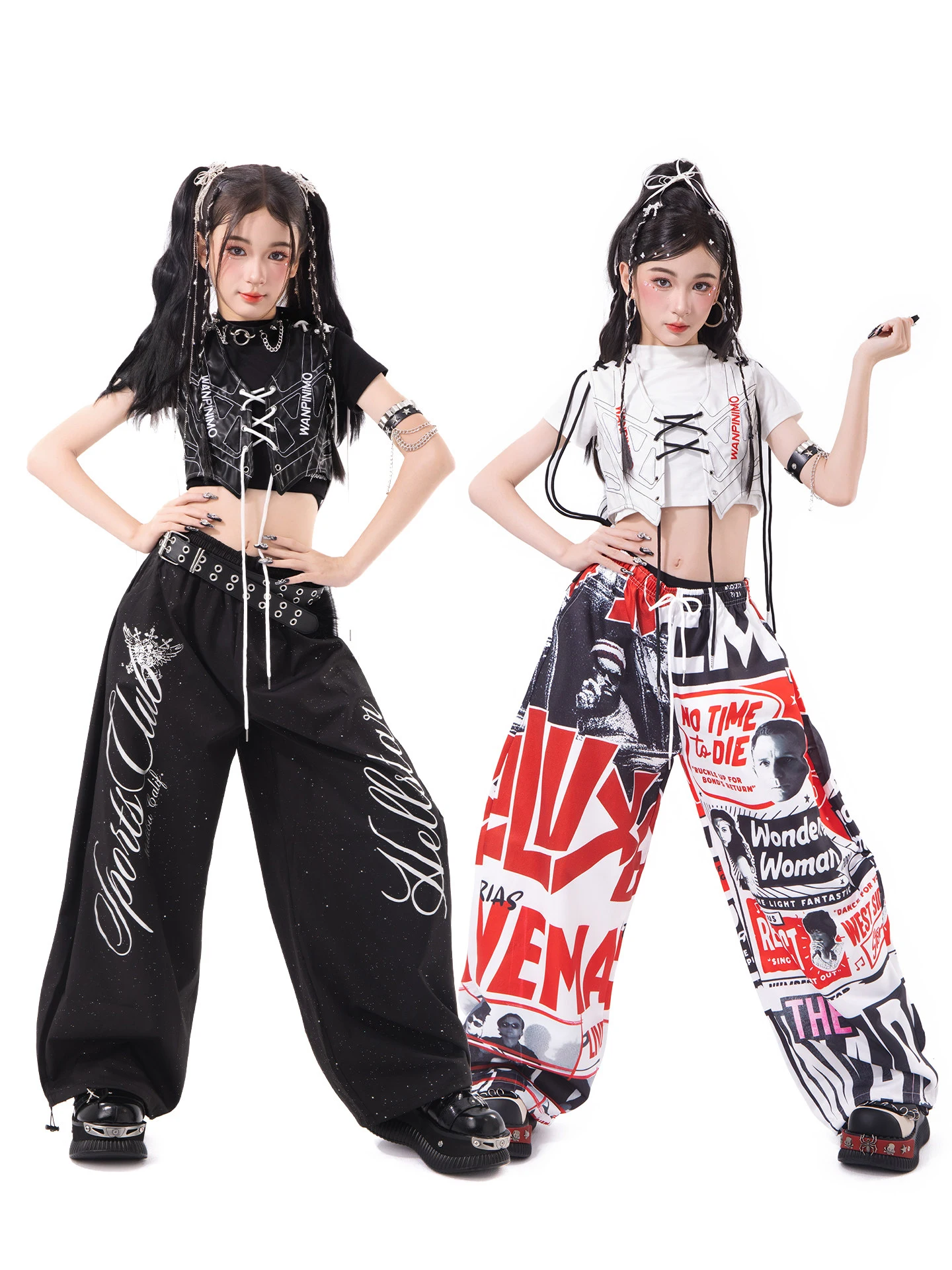 2026 Children Hip Hop Dance Costumes For Girls Vest Loose Pants Streetwear Kids Modern Jazz Dance Performance Clothes DQS23196
2026 Children Hip Hop Dance Costumes For Girls Vest Loose Pants Streetwear Kids Modern Jazz Dance Performance Clothes DQS23196