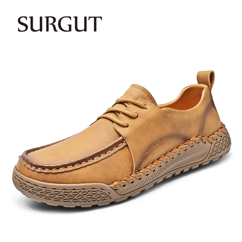 SURGUT Men's Casual Shoes Round Toe Lace-Up Rubber Sole Breathable Microfiber Leather Stitching Daily Footwear
SURGUT Men's Casual Shoes Round Toe Lace-Up Rubber Sole Breathable Microfiber Leather Stitching Daily Footwear