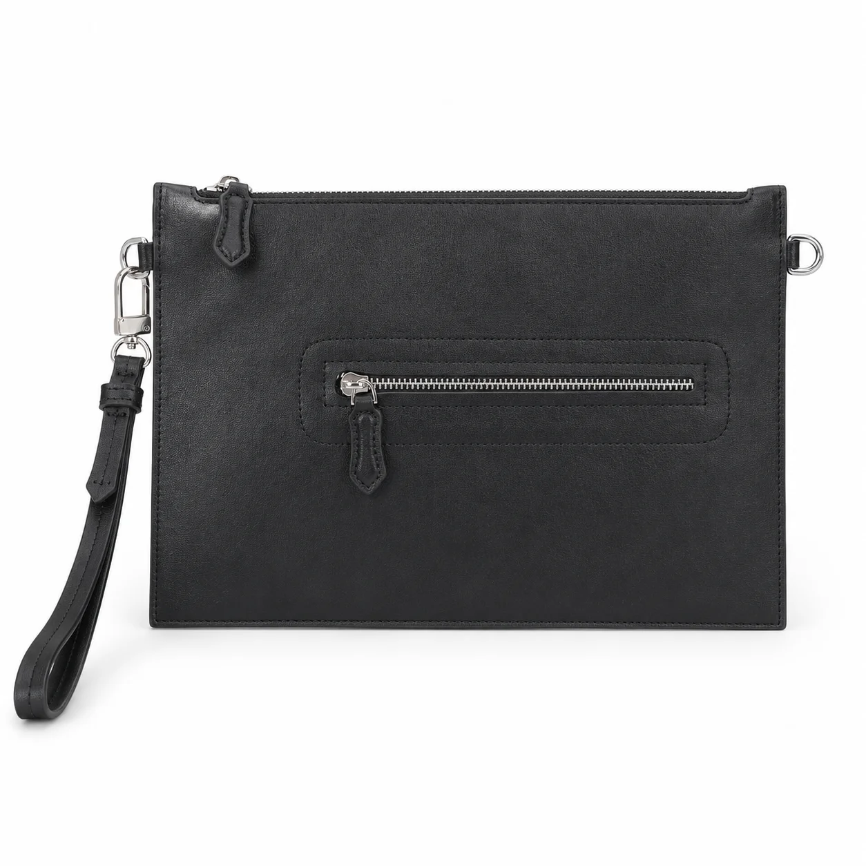 Men's Clutch Bag Luxury Designer Smooth Leather Wristlet Envelope Purse Business Handbag Front Zipper Pocket Male Pouch Classic Black
Men's Clutch Bag Luxury Designer Smooth Leather Wristlet Envelope Purse Business Handbag Front Zipper Pocket Male Pouch Classic Black