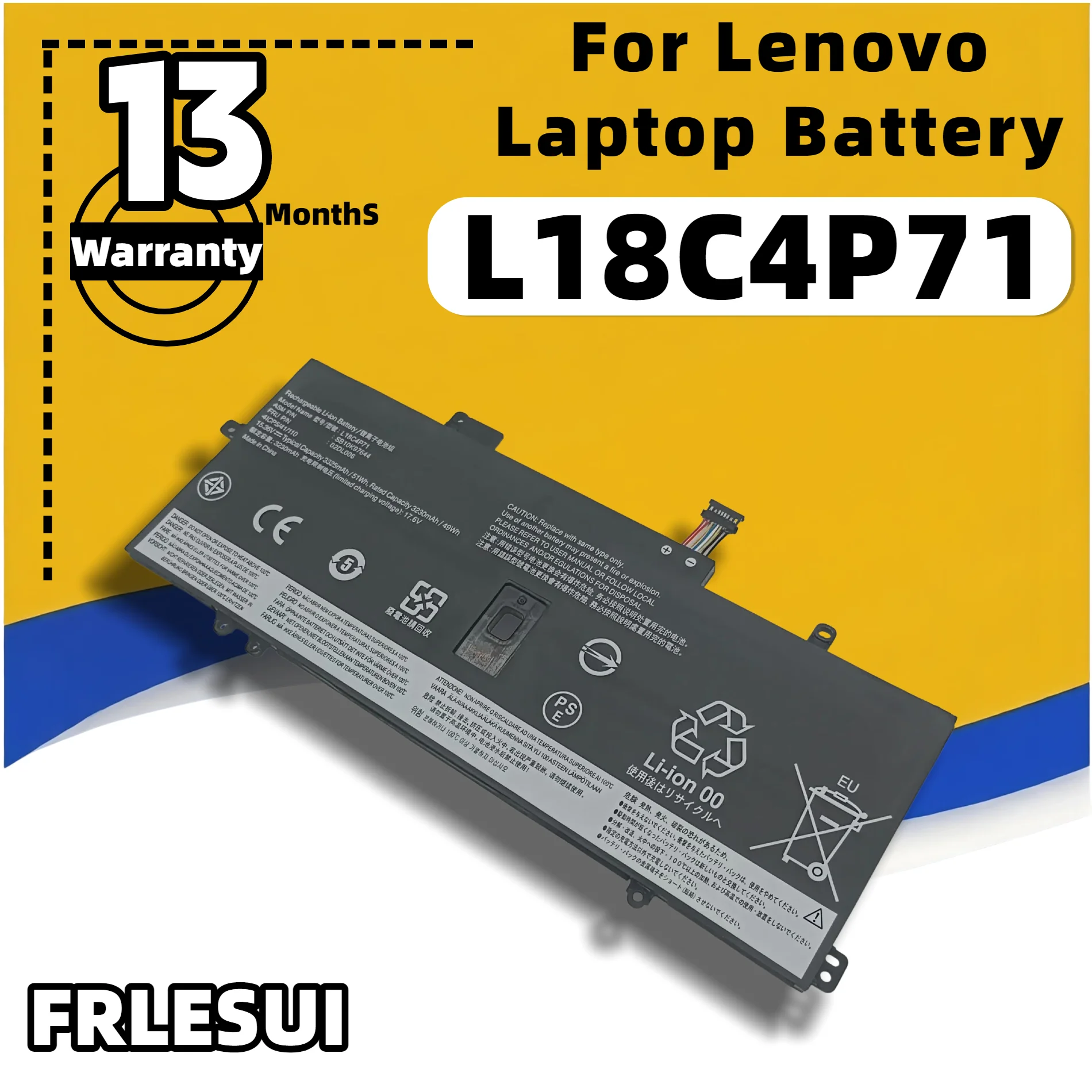 FRLESUI L18C4P71 15.36V Battery for Lenovo ThinkPad X1 Carbon 7th 8th Gen X1 Yoga 4th 5th Gen L18L4P71 02DL004 02DL005 L18M4P72
FRLESUI L18C4P71 15.36V Battery for Lenovo ThinkPad X1 Carbon 7th 8th Gen X1 Yoga 4th 5th Gen L18L4P71 02DL004 02DL005 L18M4P72