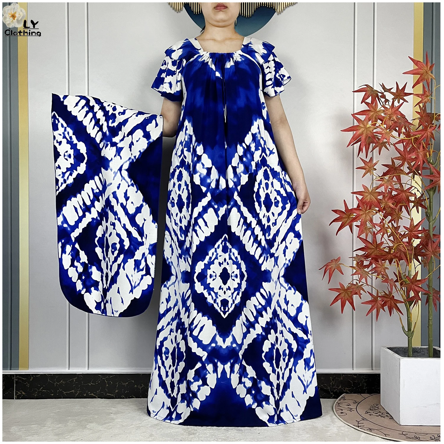 New Tie-dye Dress Short Sleeve Boat-Neck Cotton Women Abaya Casual Loose Boho Maxi Dress Summer Fashion Dress African Vestidos
New Tie-dye Dress Short Sleeve Boat-Neck Cotton Women Abaya Casual Loose Boho Maxi Dress Summer Fashion Dress African Vestidos