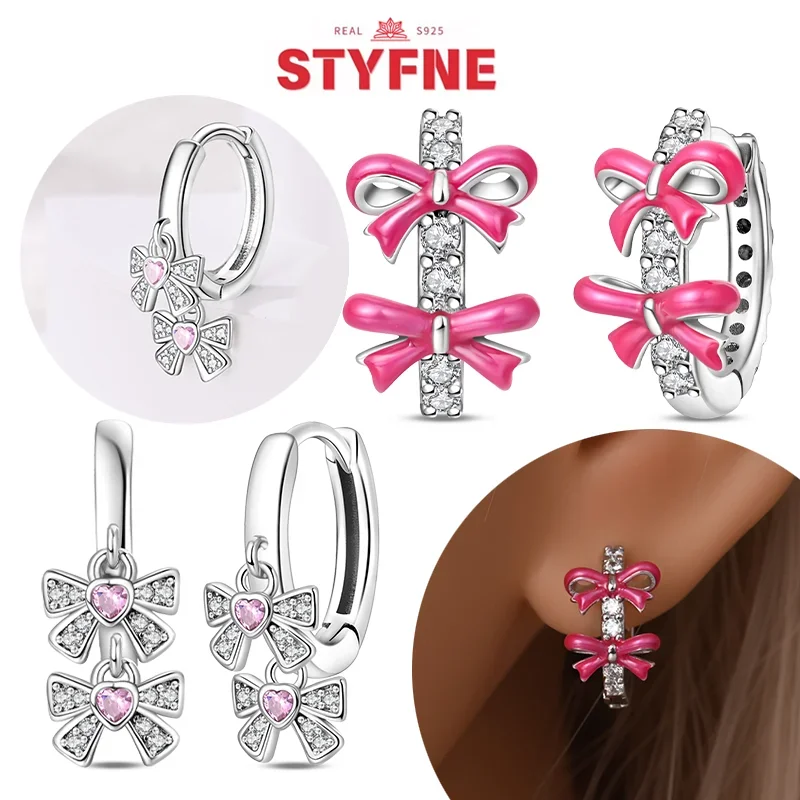 2025 S925 Silver Pink BotBow Zircon Shining Bow Hoop Earrings Romantic Original Sweet Earrings for Women Fine Jewelry Gifts
2025 S925 Silver Pink BotBow Zircon Shining Bow Hoop Earrings Romantic Original Sweet Earrings for Women Fine Jewelry Gifts