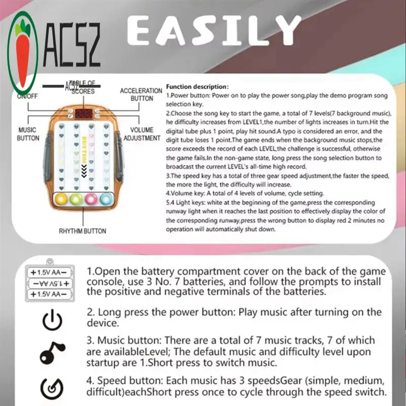 AC52-Quick Push Game Eye Sensory Console Multiplayer Versus Board Game Dance Master Handheld Gamepad Hand Training
AC52-Quick Push Game Eye Sensory Console Multiplayer Versus Board Game Dance Master Handheld Gamepad Hand Training