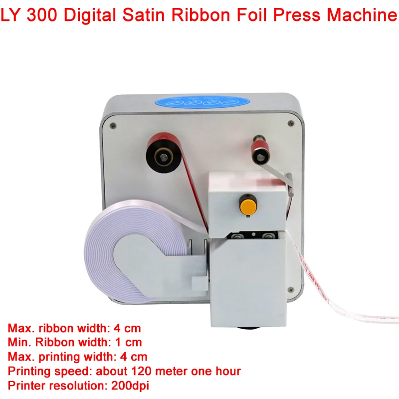 LY 300 Digital Satin Ribbon Foil Press Machine Stamping Printer Software Control Optional Silver Red Color Max Printing 4CM
LY 300 Digital Satin Ribbon Foil Press Machine Stamping Printer Software Control Optional Silver Red Color Max Printing 4CM