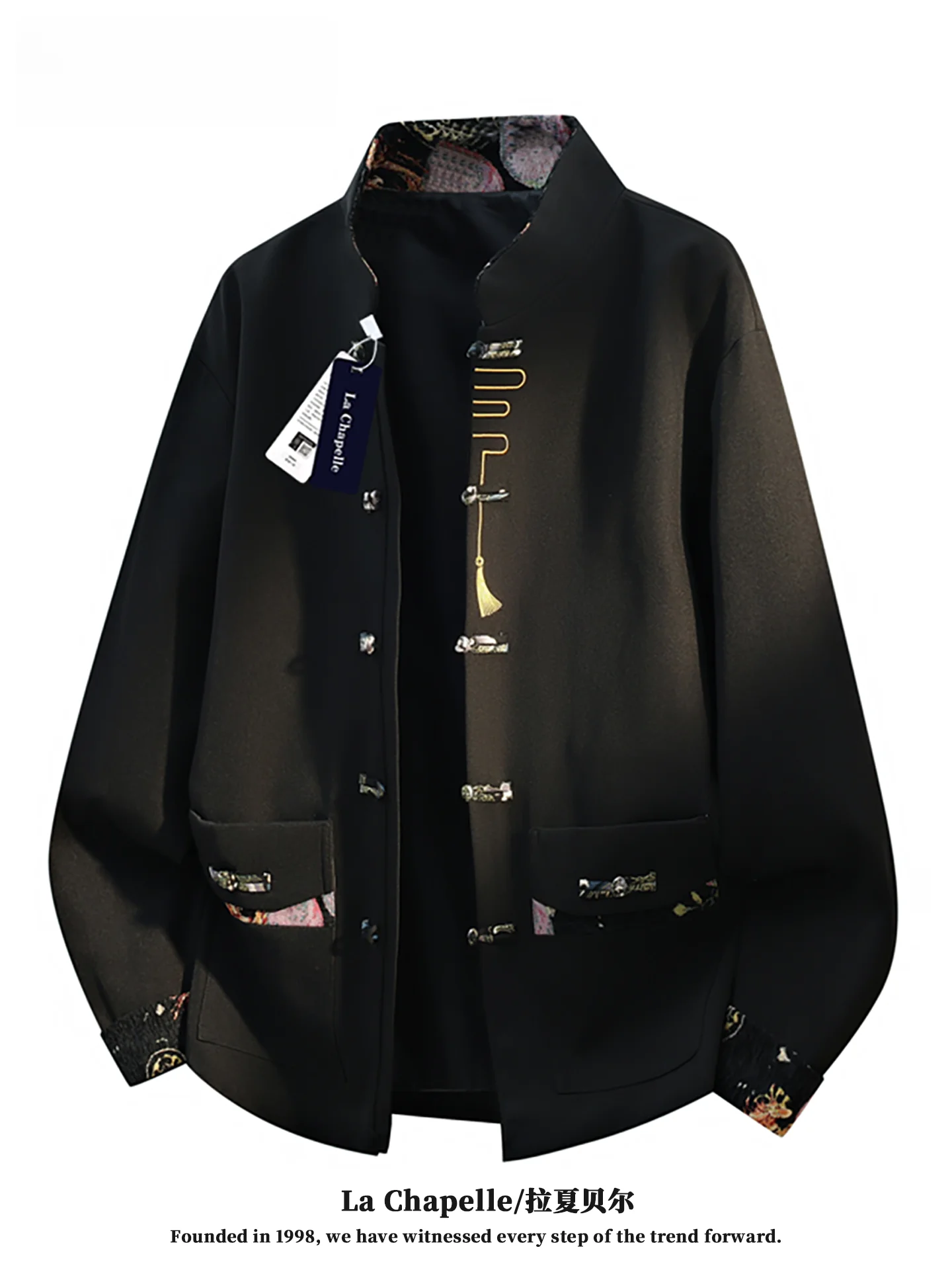La Chapelle Men's Casual Long Sleeve Jacket Spring 2026 Loose Fit Stand Collar Tang Costume Style Breathable Polyester Fiber
La Chapelle Men's Casual Long Sleeve Jacket Spring 2026 Loose Fit Stand Collar Tang Costume Style Breathable Polyester Fiber
