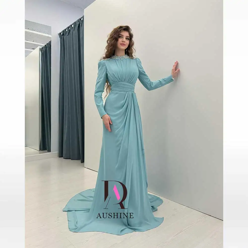 Aushine Customized Birthday Evening Dress Floor Length Full Sleeves Summer Elegant Wedding Party Gowns For Women Arab 2024Fu
Aushine Customized Birthday Evening Dress Floor Length Full Sleeves Summer Elegant Wedding Party Gowns For Women Arab 2024Fu