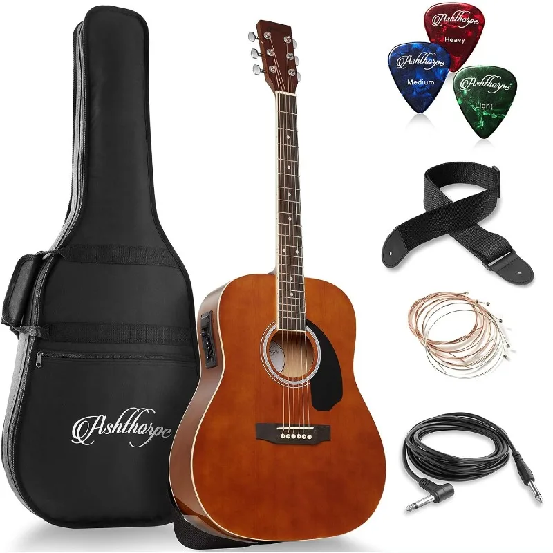 Комплект полноразмерной акустической и электрогитары Ashthorpe Dreadnought — Premium Tonewoods — коричневый
Комплект полноразмерной акустической и электрогитары Ashthorpe Dreadnought — Premium Tonewoods — коричневый