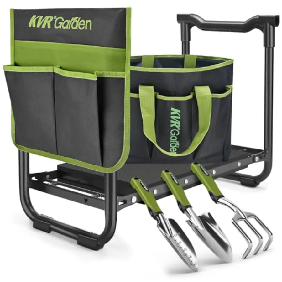 Garden stool kneeler set for outdoor use aluminum tools gray foldable with double-layer tote bag and side pouches
Garden stool kneeler set for outdoor use aluminum tools gray foldable with double-layer tote bag and side pouches