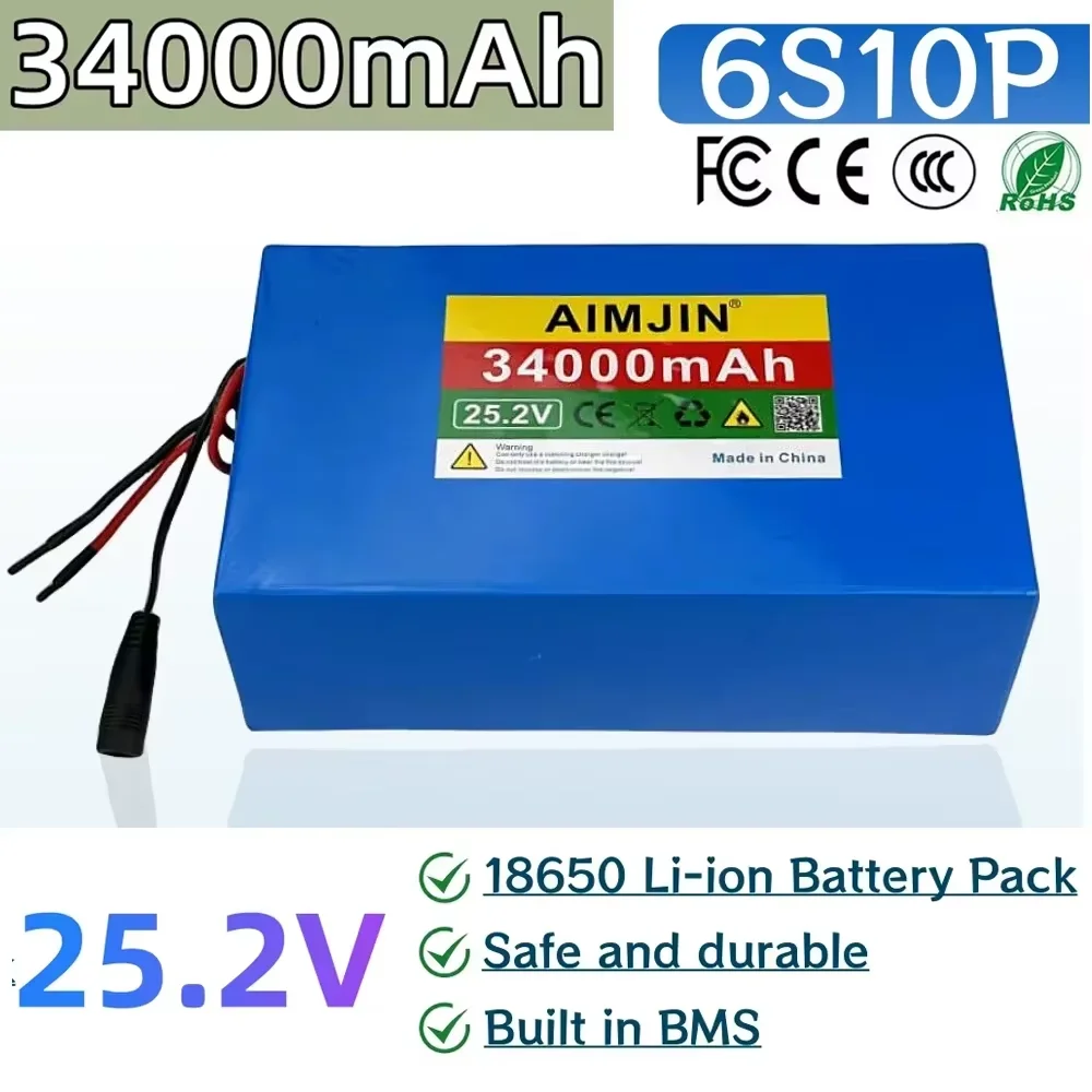 6S10P li-ion battery pack 25.2V 34000mAh Built in BMS Suitable for electric scooter and motorcycle batteries
6S10P li-ion battery pack 25.2V 34000mAh Built in BMS Suitable for electric scooter and motorcycle batteries