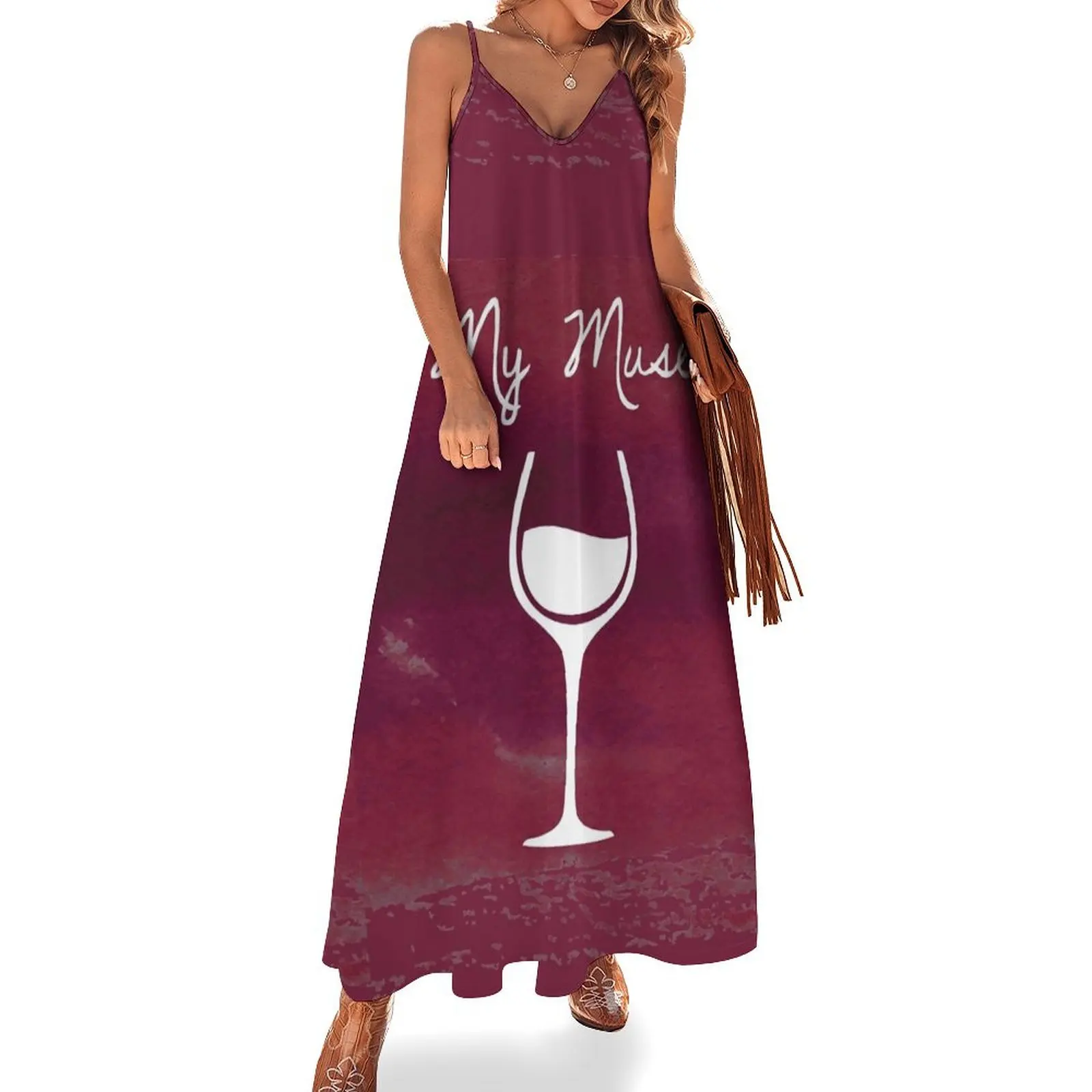 Wine Funny My Muse Inspiration Artist Drink Alcohol Red Burgundy Wine Glass Sleeveless Dress Clothing female
Wine Funny My Muse Inspiration Artist Drink Alcohol Red Burgundy Wine Glass Sleeveless Dress Clothing female