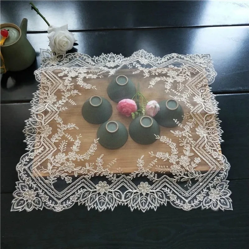 Square 40cm European Embroidered Lace Multi-purpose Cover Cloth Coffee Tea Tray Microwave Rice Cooker Universal Dust Table Mat
Square 40cm European Embroidered Lace Multi-purpose Cover Cloth Coffee Tea Tray Microwave Rice Cooker Universal Dust Table Mat
