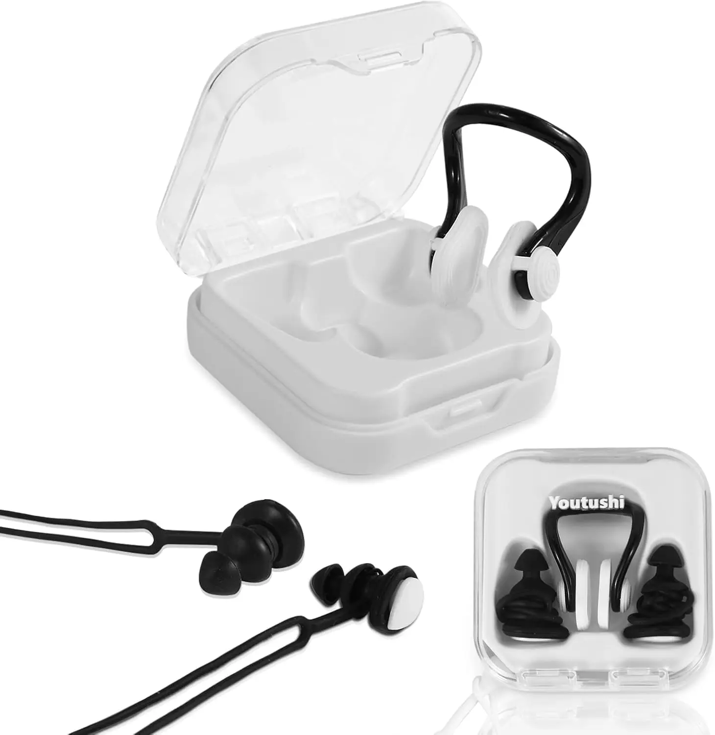 Swimming Ear Plugs and Nose Clip Set with Storage Box for Diving Surfing Water Sports
Swimming Ear Plugs and Nose Clip Set with Storage Box for Diving Surfing Water Sports