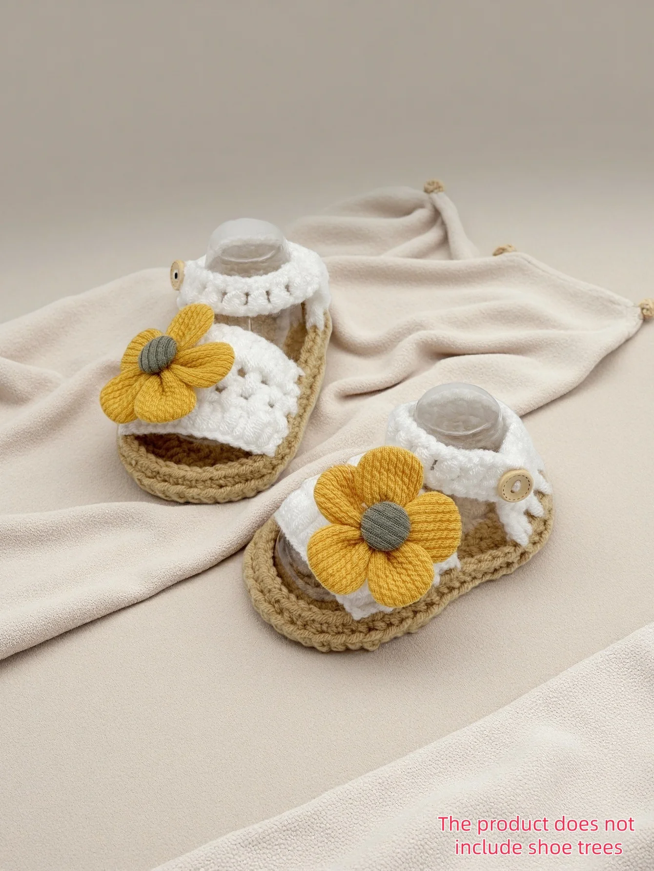 1 Pair Handmade Crochet Baby Sandals with Yellow Flower, White Knit Booties with Button Closure, Soft Newborn Shoes
1 Pair Handmade Crochet Baby Sandals with Yellow Flower, White Knit Booties with Button Closure, Soft Newborn Shoes