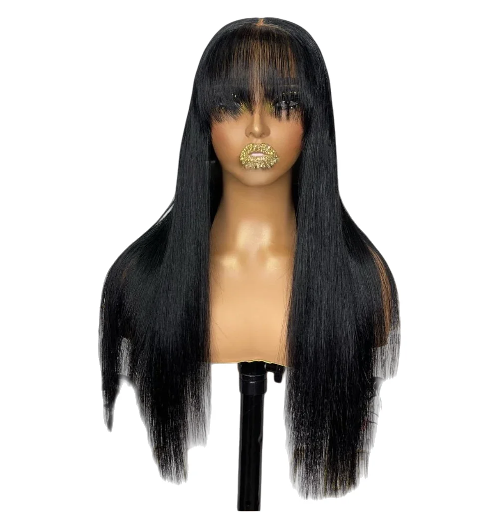 With Bangs Glueless Soft black Long Straight 5x5 Silk Base Jewish Human Hair With BabyHair HD Lace European Hair Preplucked
With Bangs Glueless Soft black Long Straight 5x5 Silk Base Jewish Human Hair With BabyHair HD Lace European Hair Preplucked