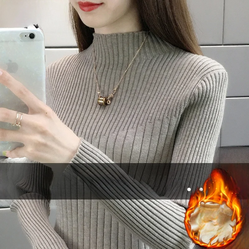 Women's Fce Lined Thiened Knitted Sweater Loose Outerwear Autumn Winter New Sle Faionable Inner irt Base Layer Top
Women's Fce Lined Thiened Knitted Sweater Loose Outerwear Autumn Winter New Sle Faionable Inner irt Base Layer Top
