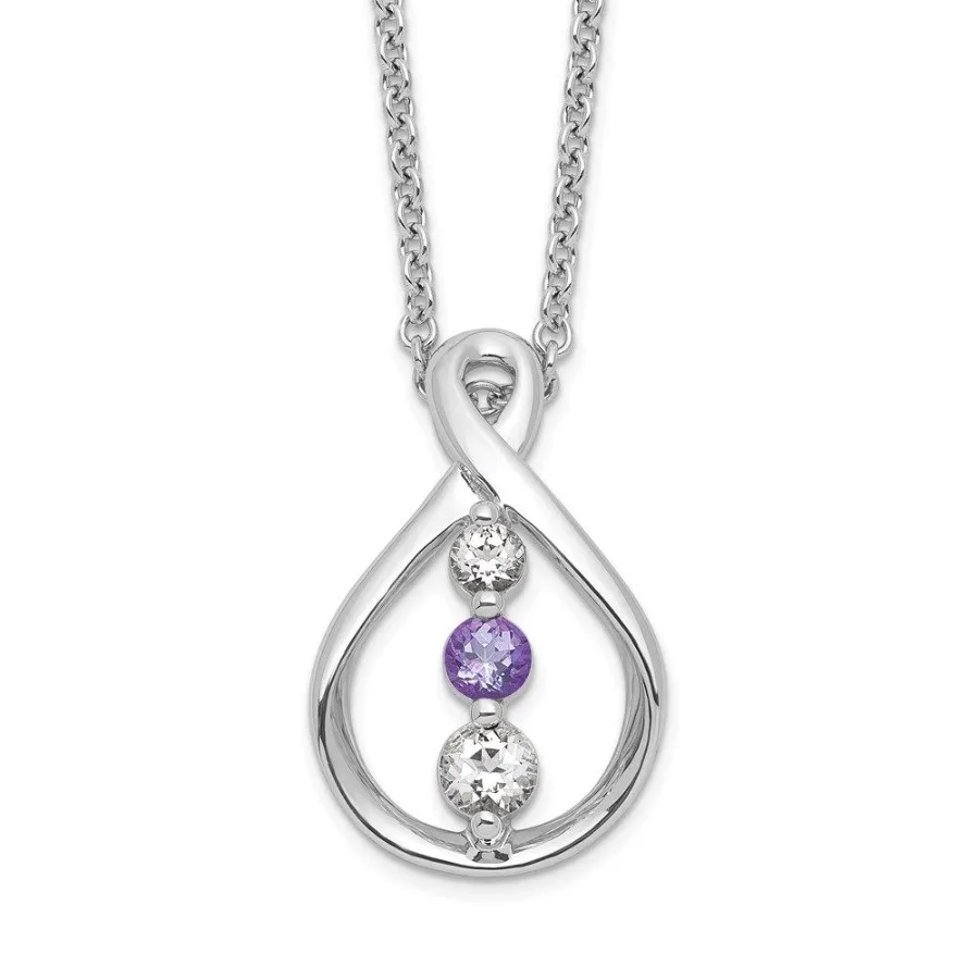 Survivor Collection Sterling Silver Rhodiumplated 16 Inch White and Purple Topaz Runzi Necklace with 2 Inch Extender
Survivor Collection Sterling Silver Rhodiumplated 16 Inch White and Purple Topaz Runzi Necklace with 2 Inch Extender