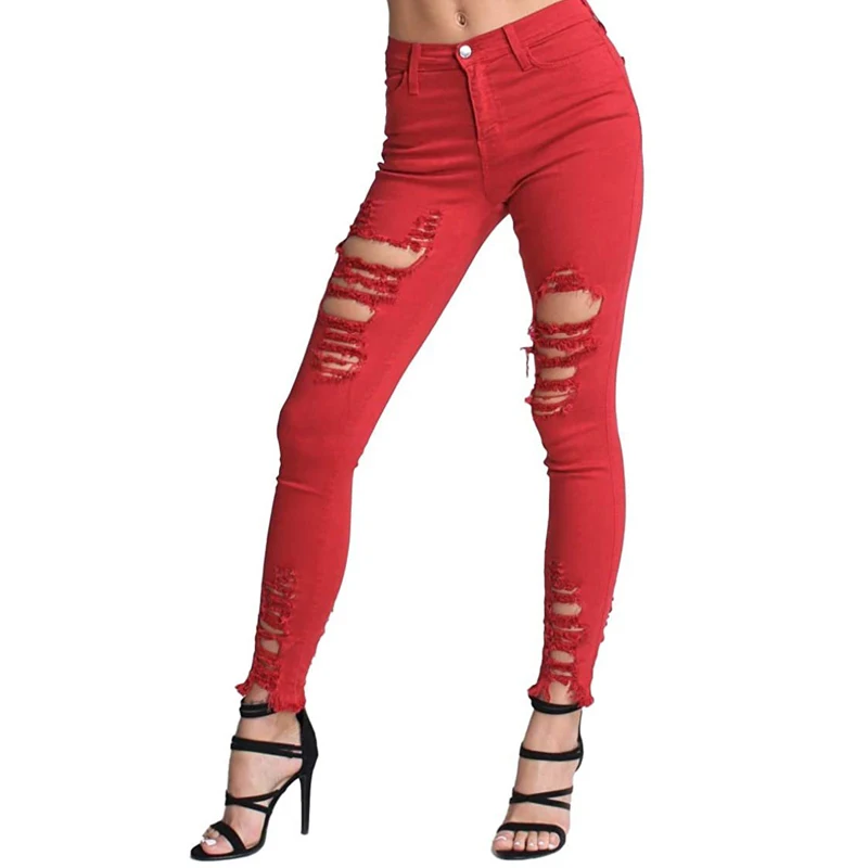 2024 summer color high-waisted stretch jeans women slim slim ripped with ruffles small foot pants pencil pants
2024 summer color high-waisted stretch jeans women slim slim ripped with ruffles small foot pants pencil pants