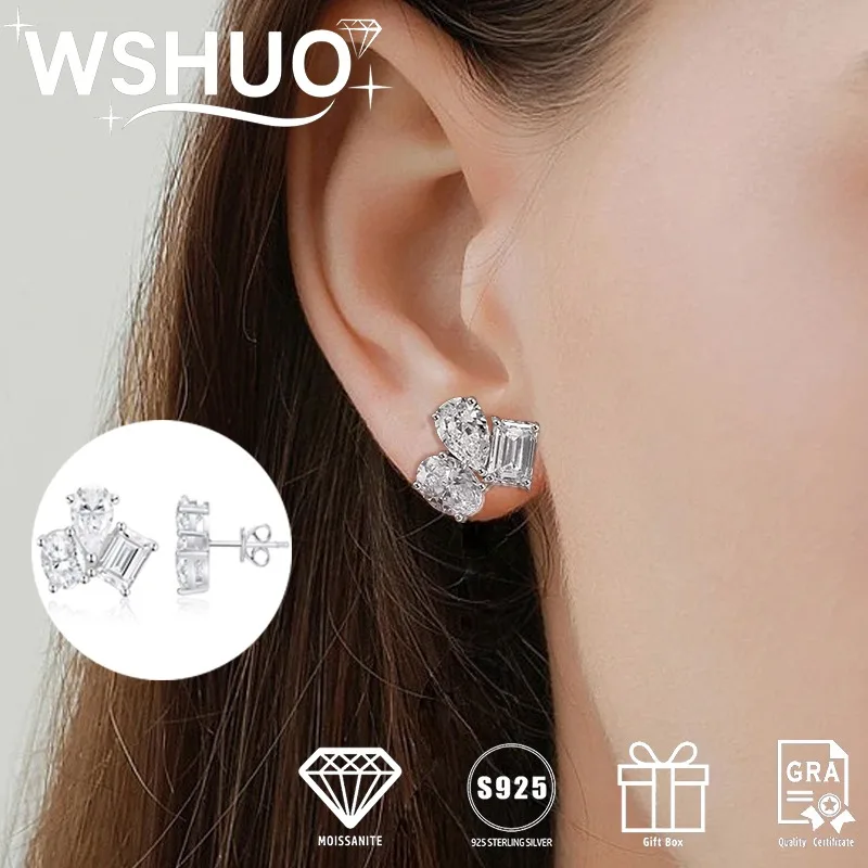 6cttw Moissanite Women's Stud Earrings 100% S925 Silver Pear/Oval Cut Trendy Sparkling Diamond Ear Stud Fine Jewelry Certificate
6cttw Moissanite Women's Stud Earrings 100% S925 Silver Pear/Oval Cut Trendy Sparkling Diamond Ear Stud Fine Jewelry Certificate