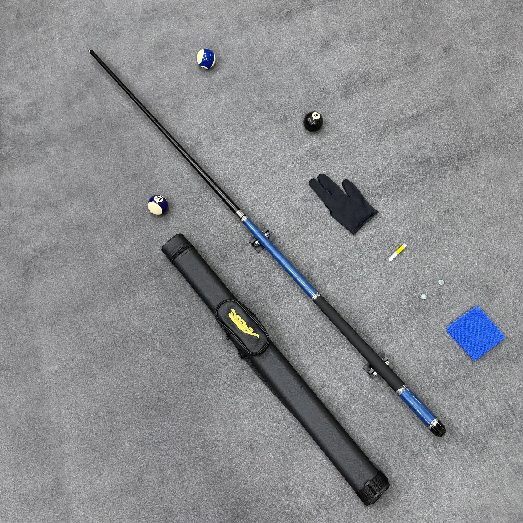 12.5mm Tip High-Tech Fiberglass Billiard Cue, Blue Metallic Coating & Anti-Slip Grip, Luxury Cue Case Included, Perfect Holiday
12.5mm Tip High-Tech Fiberglass Billiard Cue, Blue Metallic Coating & Anti-Slip Grip, Luxury Cue Case Included, Perfect Holiday