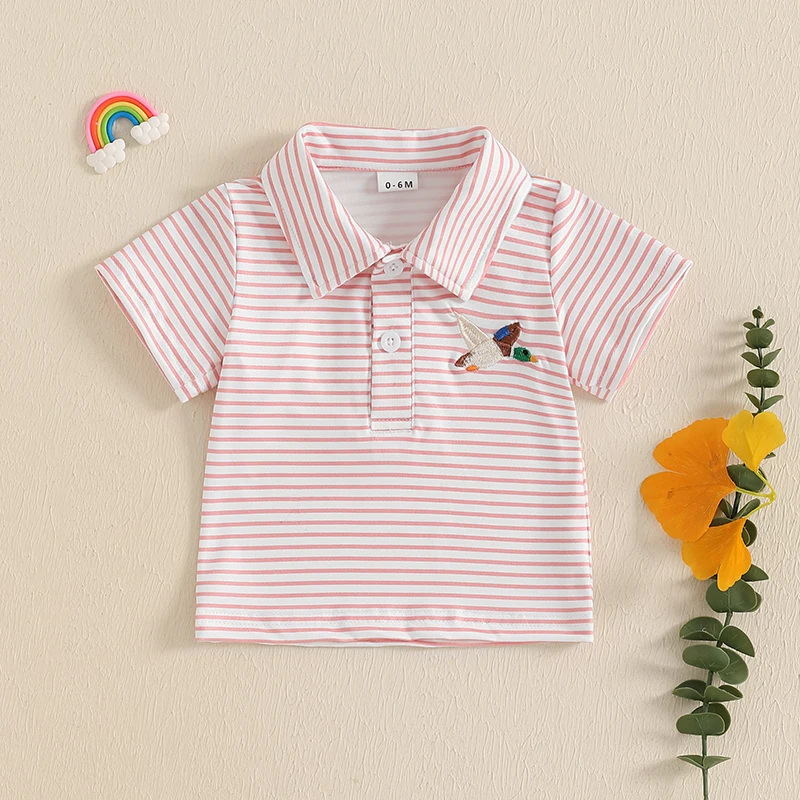 Toddler Baby Boys Girls Summer Casual T-Shirt Duck Embroidery Short Sleeve Lapel Stripe Tops
Toddler Baby Boys Girls Summer Casual T-Shirt Duck Embroidery Short Sleeve Lapel Stripe Tops