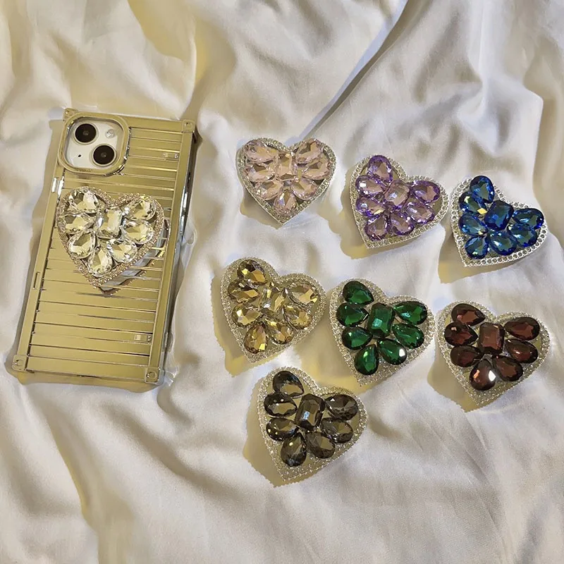 Crystal Luxury Heart Mobile Phone Holder Stand INS Phone Finger Holder Fold Grip Air Sac Ring Mobile Stand Tok Support
Crystal Luxury Heart Mobile Phone Holder Stand INS Phone Finger Holder Fold Grip Air Sac Ring Mobile Stand Tok Support