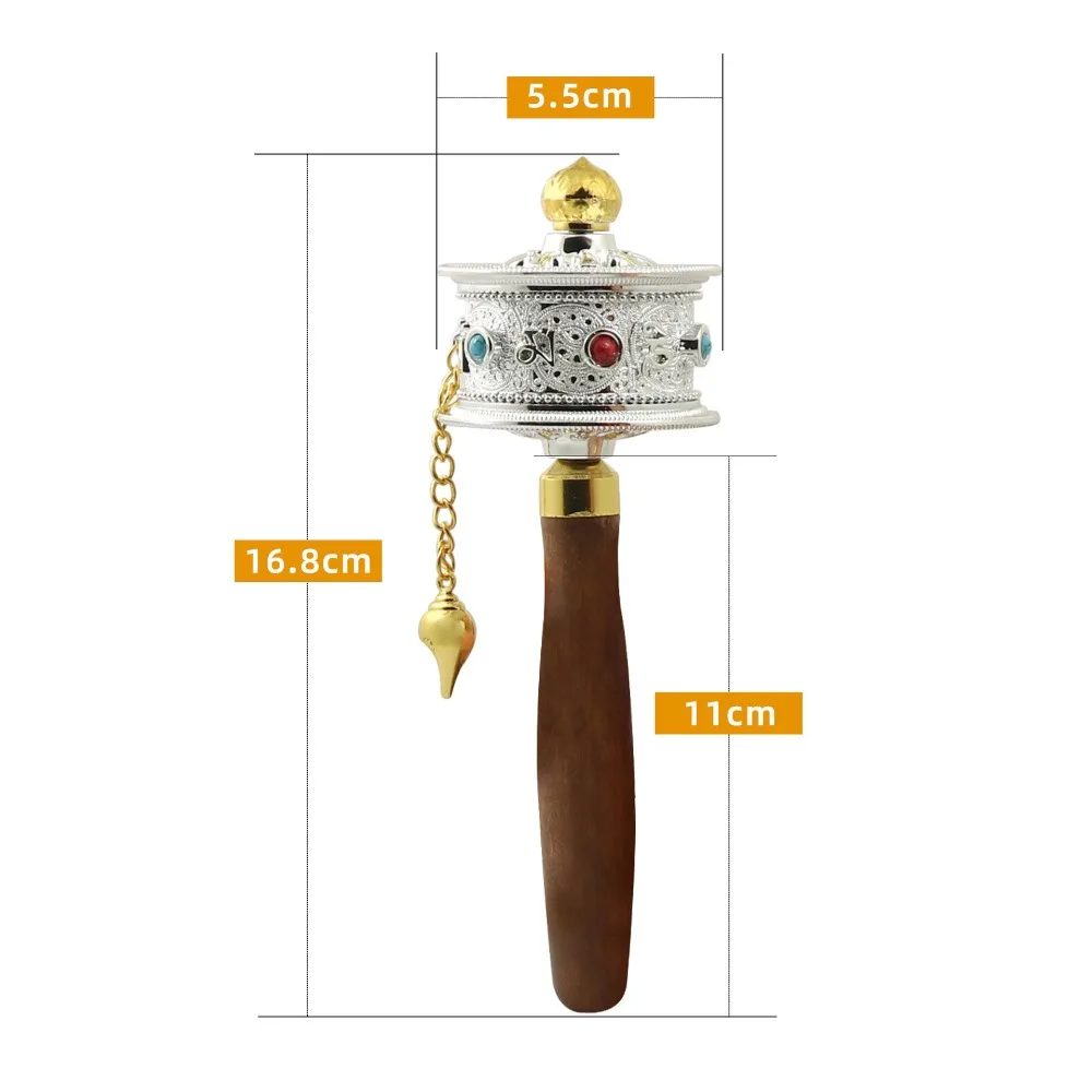 Colourful Turn Prayer Wheel Wooden Handle Carving Crystal Double Bearing Prayer Wheel Exquisite Craft Alloy Metal
Colourful Turn Prayer Wheel Wooden Handle Carving Crystal Double Bearing Prayer Wheel Exquisite Craft Alloy Metal