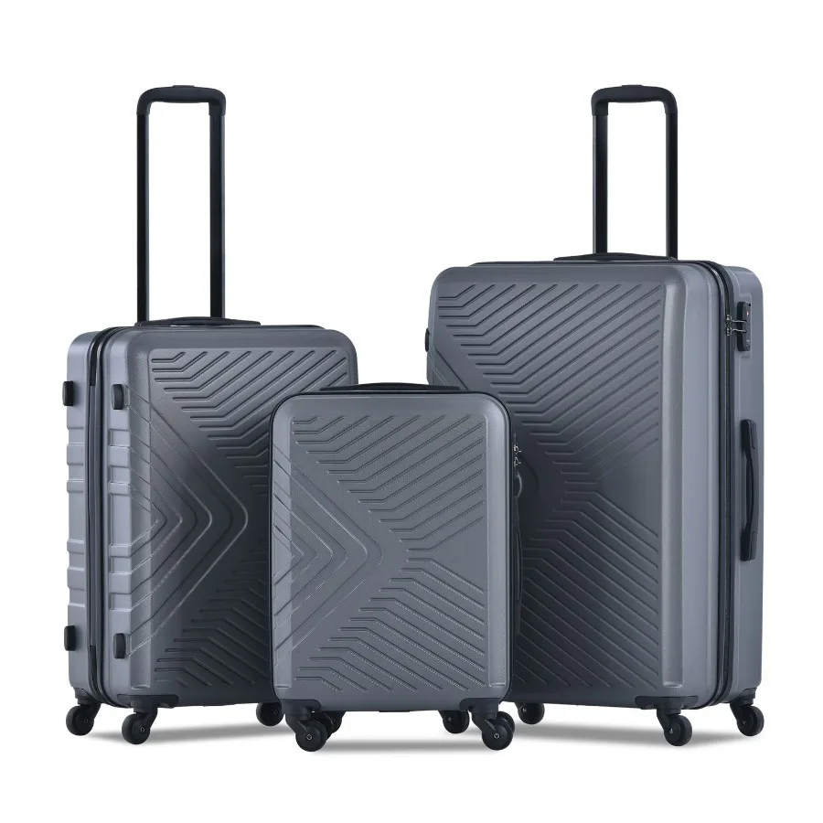 3 Piece Luggage Sets ABS Lightweight Suitcase with Two Hooks Spinner Wheels TSA Lock 20 24 28 Gray
3 Piece Luggage Sets ABS Lightweight Suitcase with Two Hooks Spinner Wheels TSA Lock 20 24 28 Gray