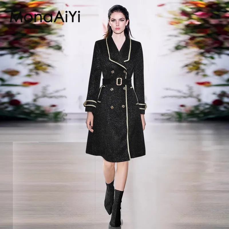MonaAiYi 2023 New Fashion Runway Designer Women's Lapel long sleeved double breasted lace up Thickened Coat Retro Coat
MonaAiYi 2023 New Fashion Runway Designer Women's Lapel long sleeved double breasted lace up Thickened Coat Retro Coat