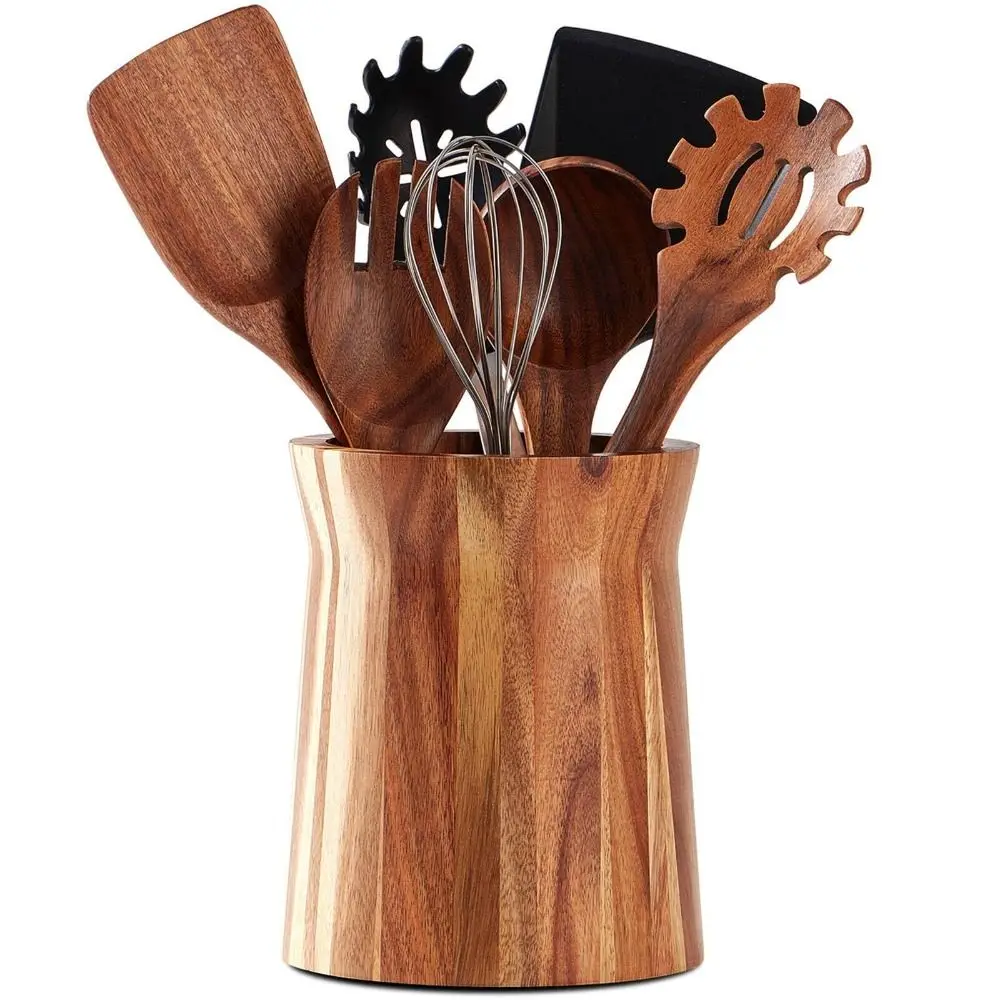 360° Rotating Kitchen Utensil Holder Acacia Wood Wooden Storage Rack Large Capacity Farmhouse Style Cutlery Holder Countertop
360° Rotating Kitchen Utensil Holder Acacia Wood Wooden Storage Rack Large Capacity Farmhouse Style Cutlery Holder Countertop
